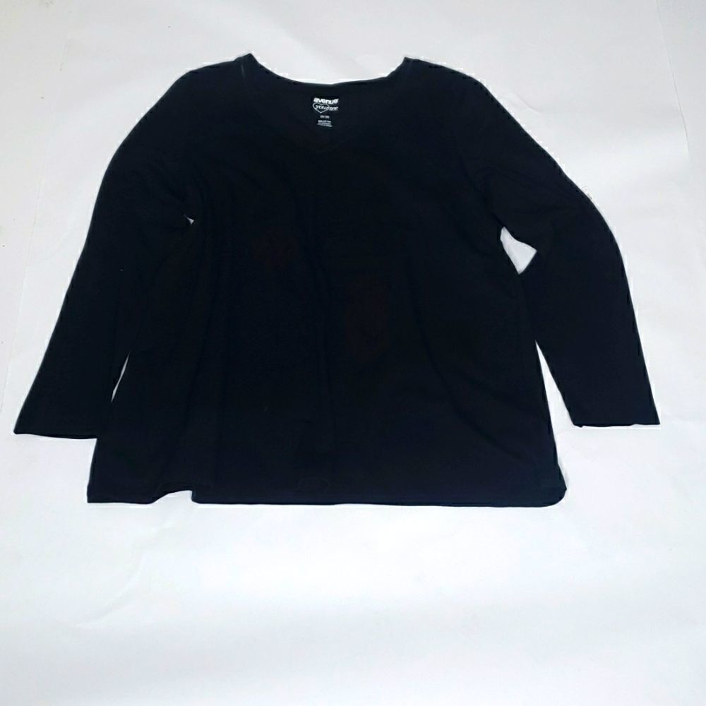 Avenue Women’s Size 18/20 Plus Black Your Tee Long Sleeve T-Shirt Top